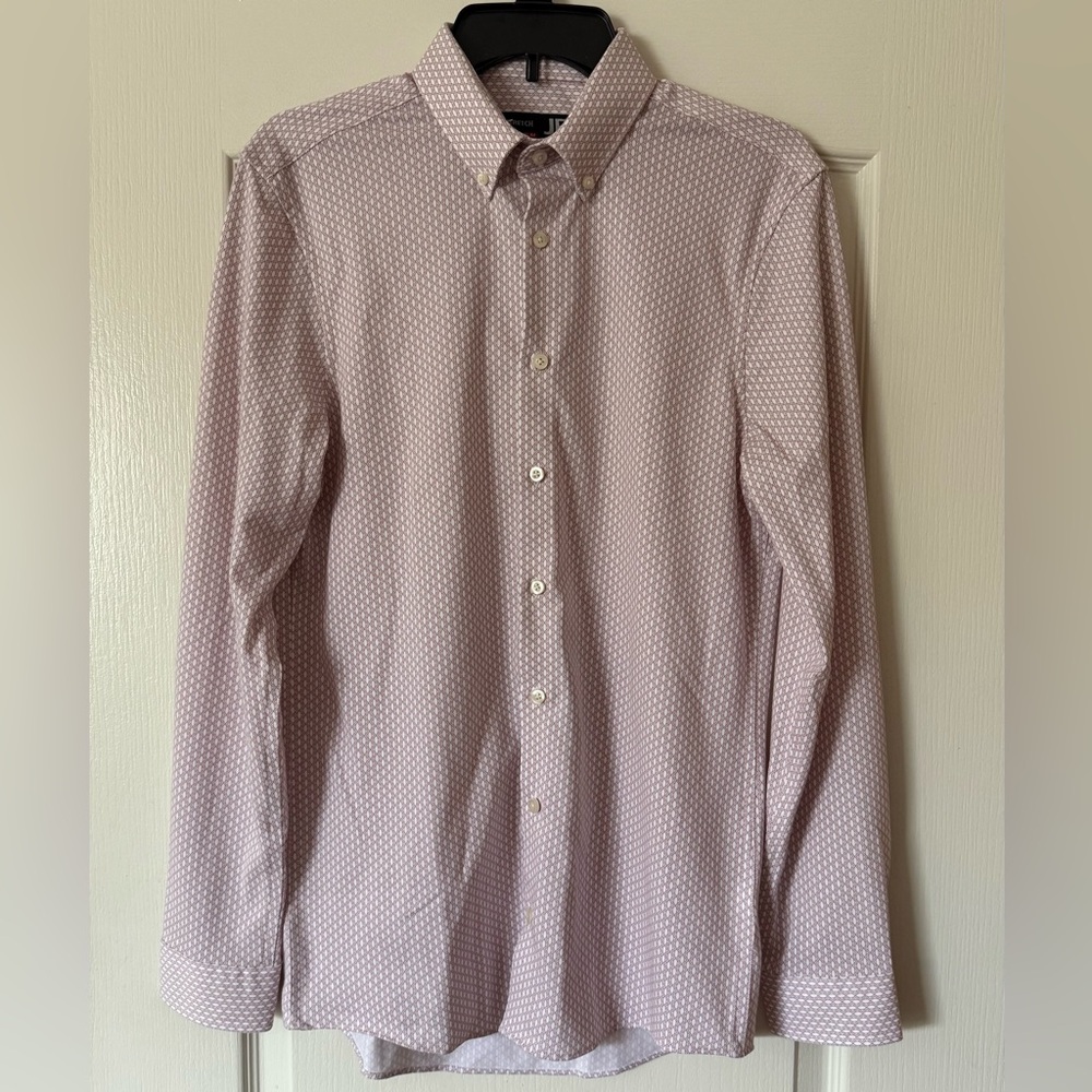 J. Ferrar Slim 360 Knit Mens Slim Fit Long Sleeve Button up Dress Shirt small